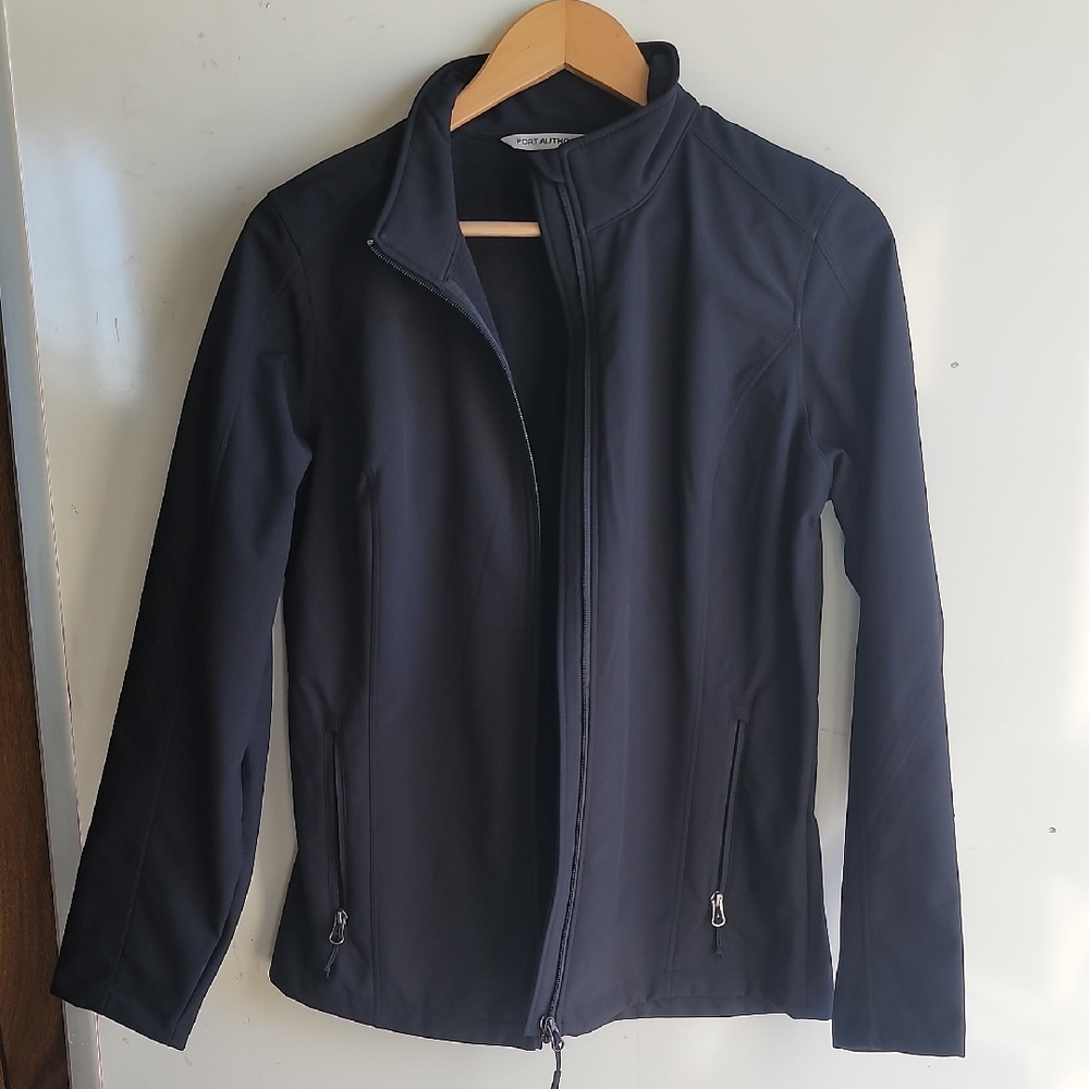 Port Authority Women's Black Hard Shell Utility Jacket, Full Zip, Sz M